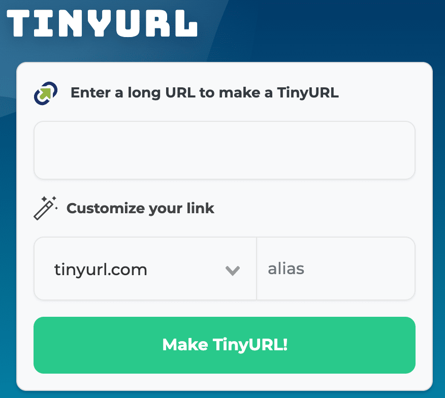 How do I get a tiny URL link?