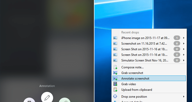 ios vs windows annotate screenshot