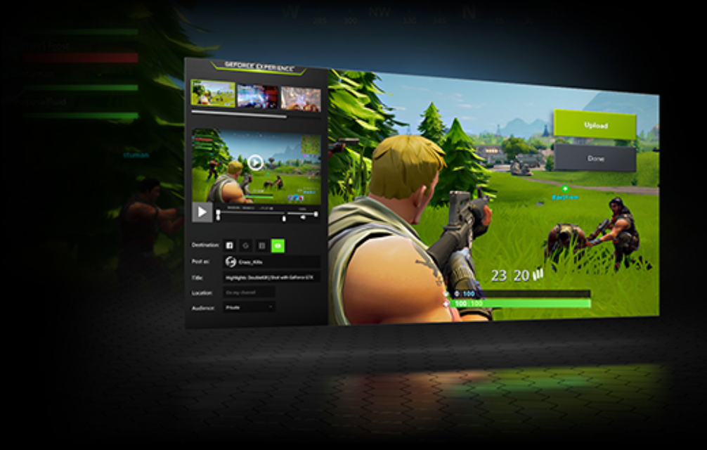 computer screen showing a video game clip capture by geforce experience