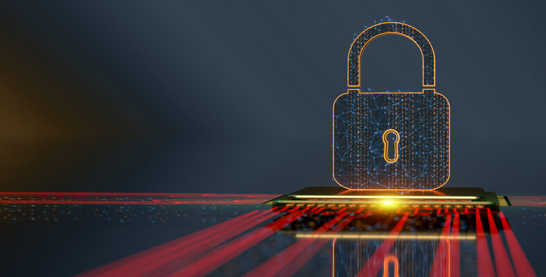 Digital background depicting innovative technologies in security systems